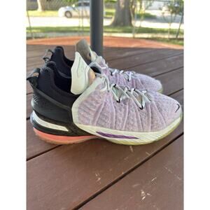 Nike LeBron 18 Boys Basketball Sneakers Athletic Shoes Purple White Black 6Y